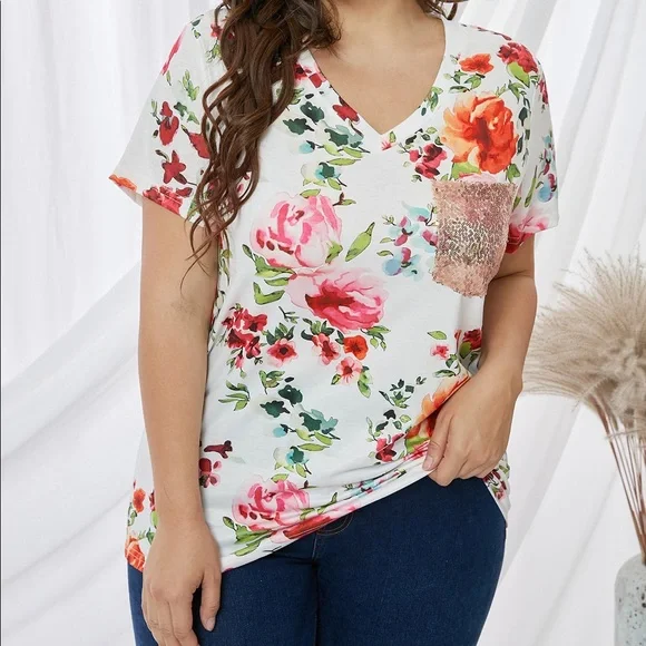 Sequin pocket tee - Picture 1 of 4